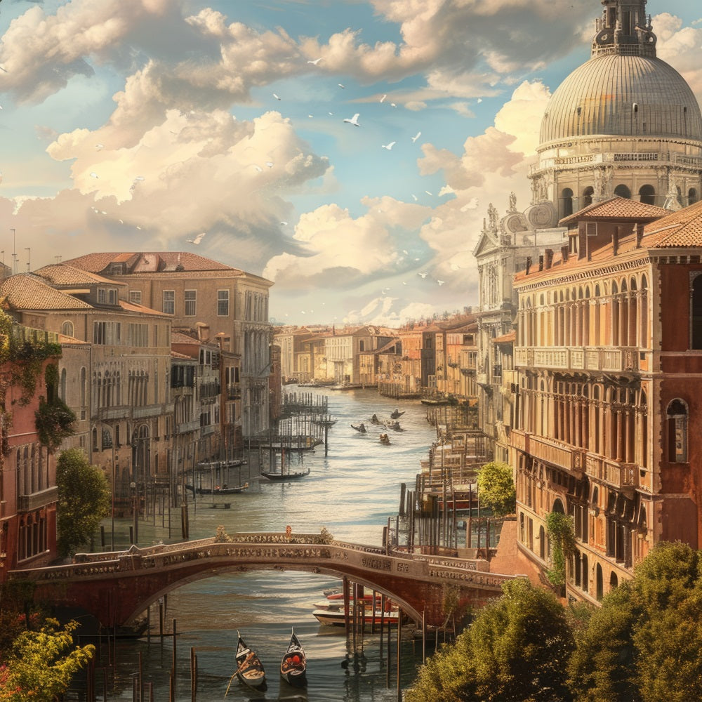 Architecture Backdrop Picturesque Venetian Canal Grand Backdrop BRP12-657