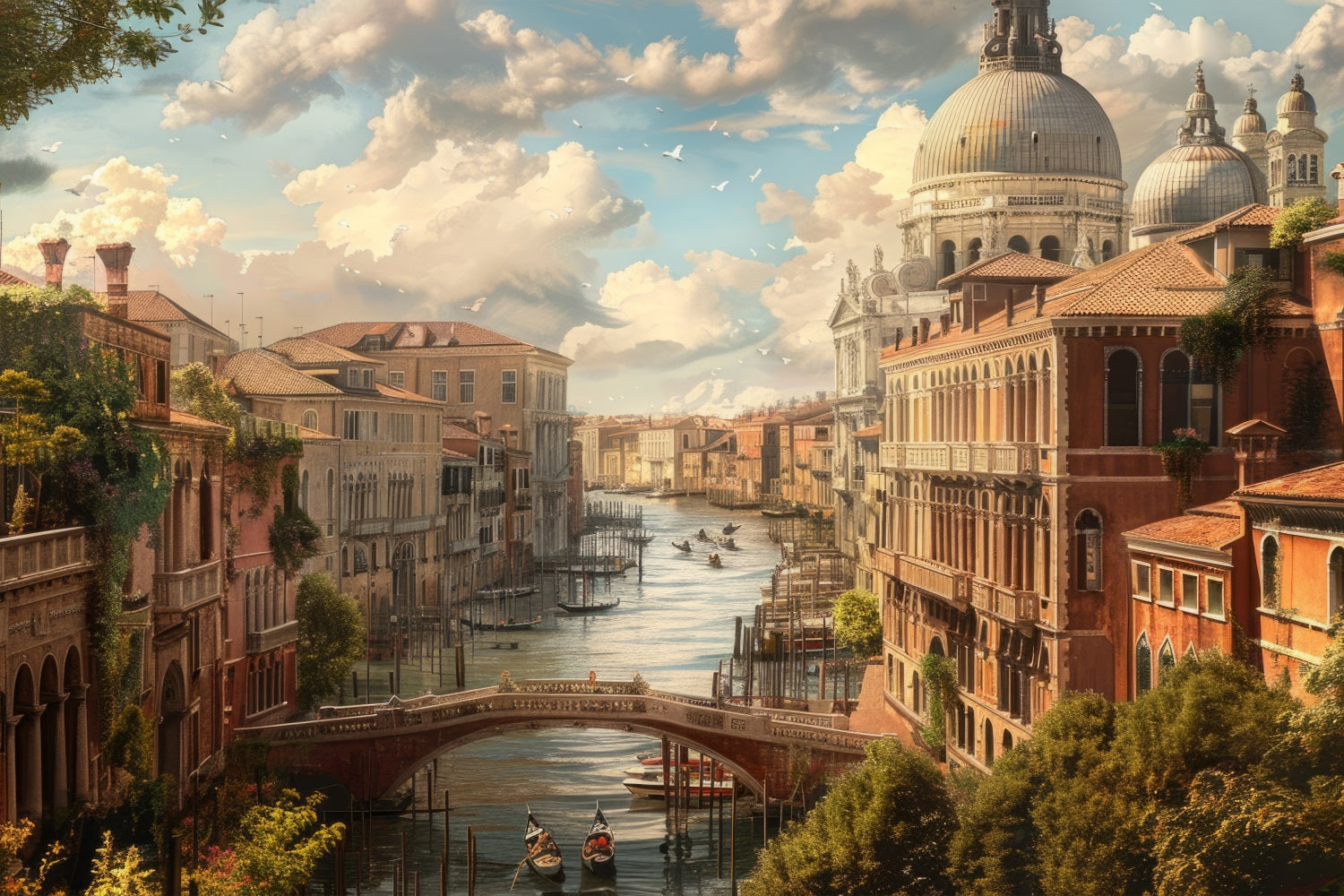 Architecture Backdrop Picturesque Venetian Canal Grand Backdrop BRP12-657