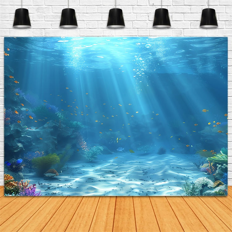 Mermaid Backdrop Vibrant Coral Reef Colorful Fish Backdrop BRP12-66