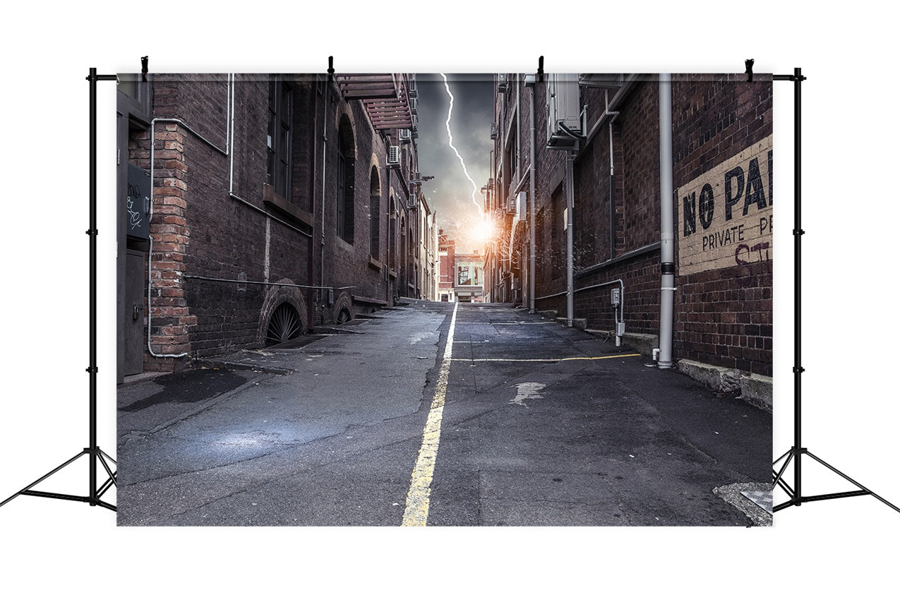 Architecture Backdrop Thunderstorm Vintage Brick Alley Backdrop BRP12-662