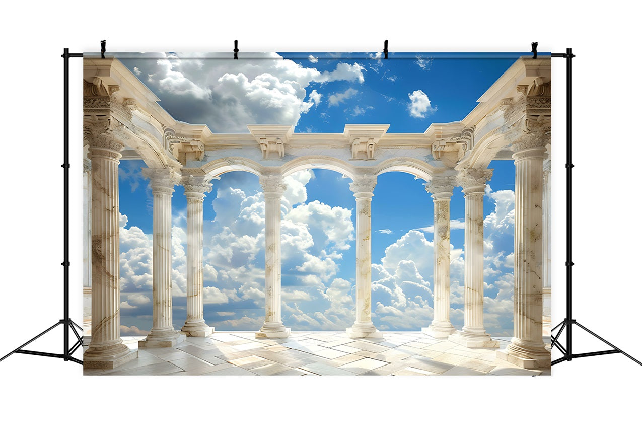 Architecture Backdrop Marble Columns Arch Sky Backdrop BRP12-676