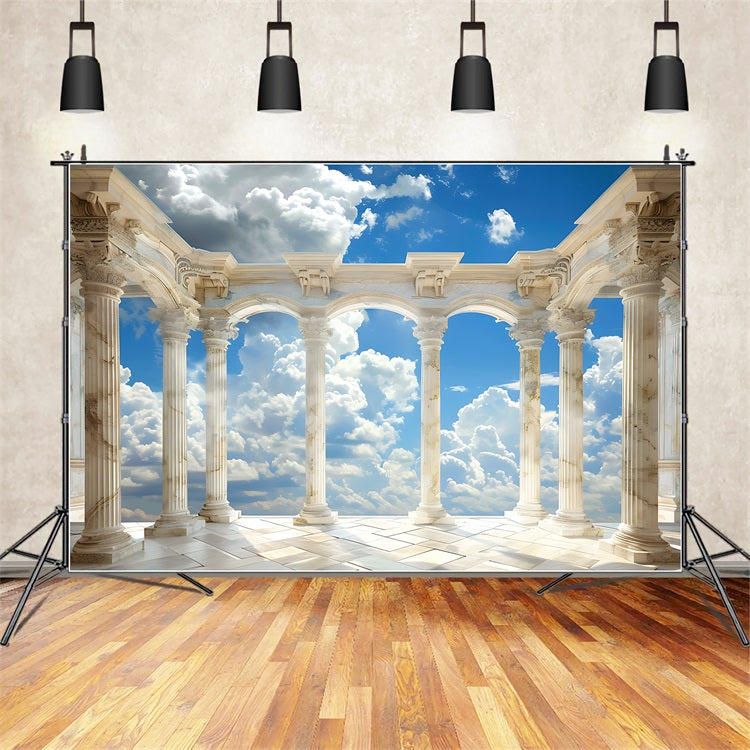 Architecture Backdrop Marble Columns Arch Sky Backdrop BRP12-676