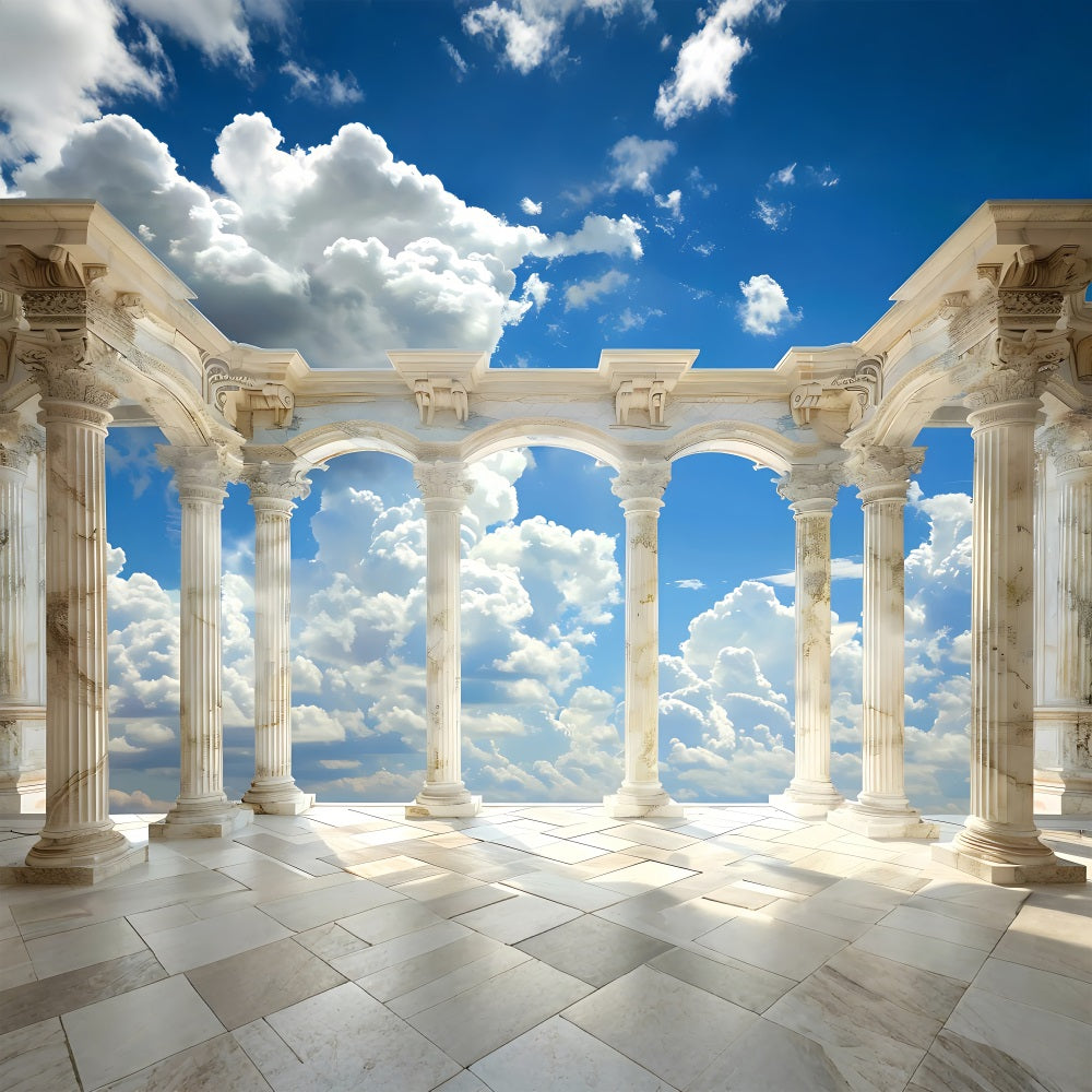 Architecture Backdrop Marble Columns Arch Sky Backdrop BRP12-676