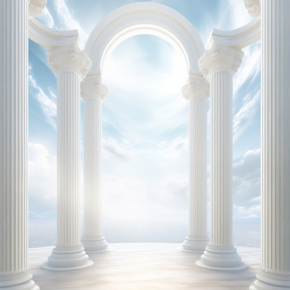 Architecture Backdrop White Archway Blue Heaven Backdrop BRP12-677