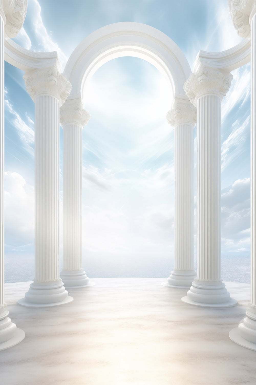 Architecture Backdrop White Archway Blue Heaven Backdrop BRP12-677