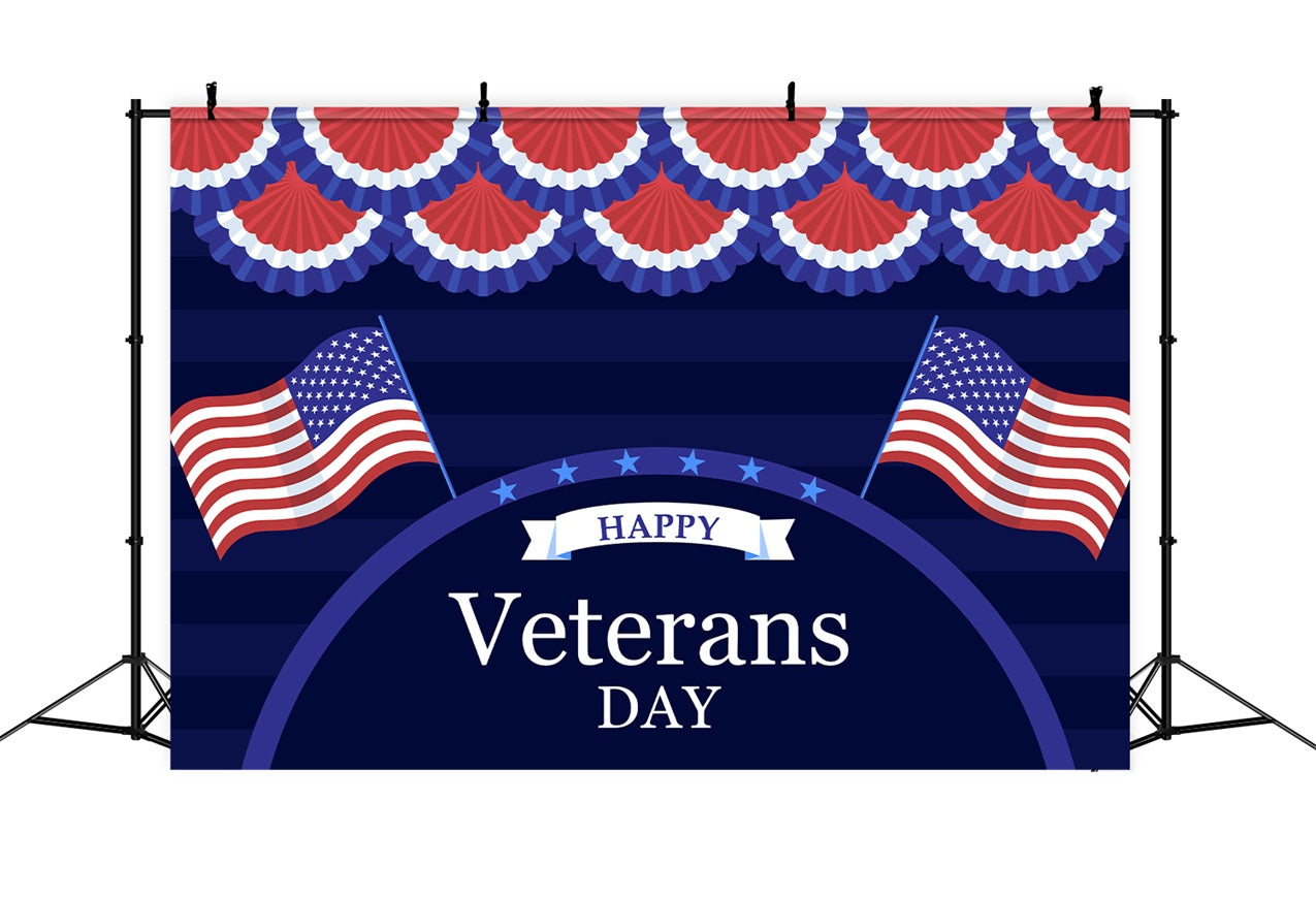 American Flag Backdrop Veterans Day Celebration Backdrop BRP12-679