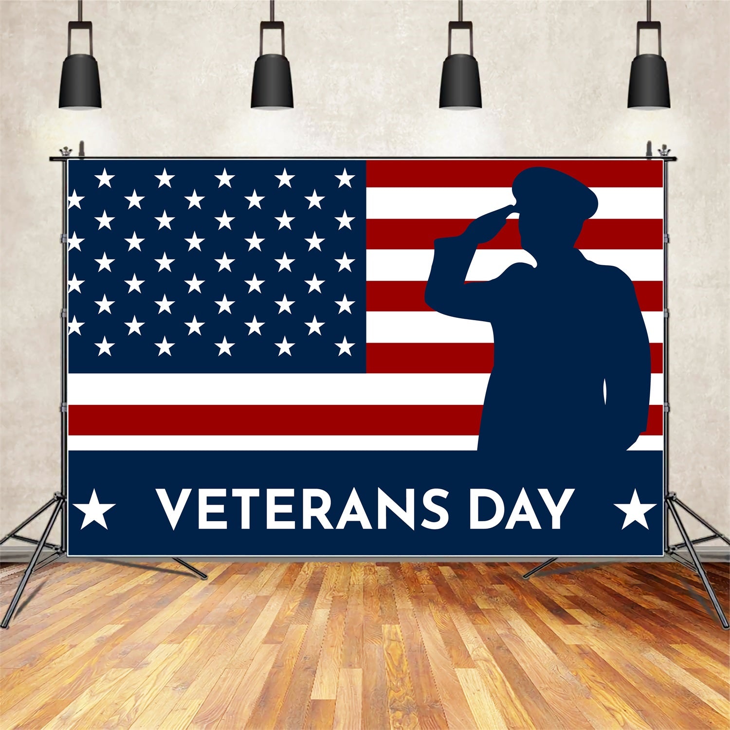 American Flag Photography Backdrop Veterans Day Honoring Soldier Backdrop BRP12-681