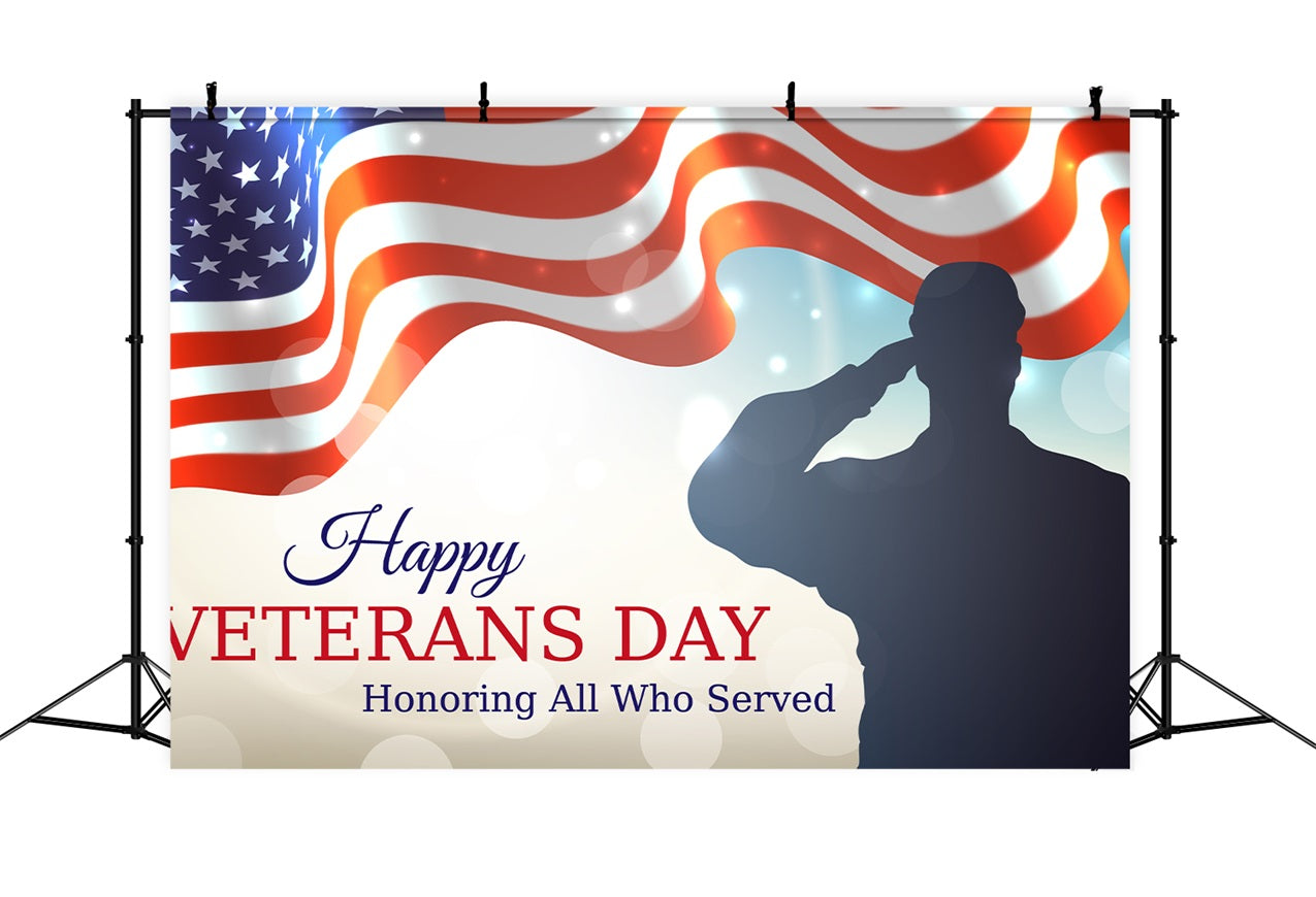 American Flag Photo Backdrop Veterans Day Tribute Heroes Backdrop BRP12-682