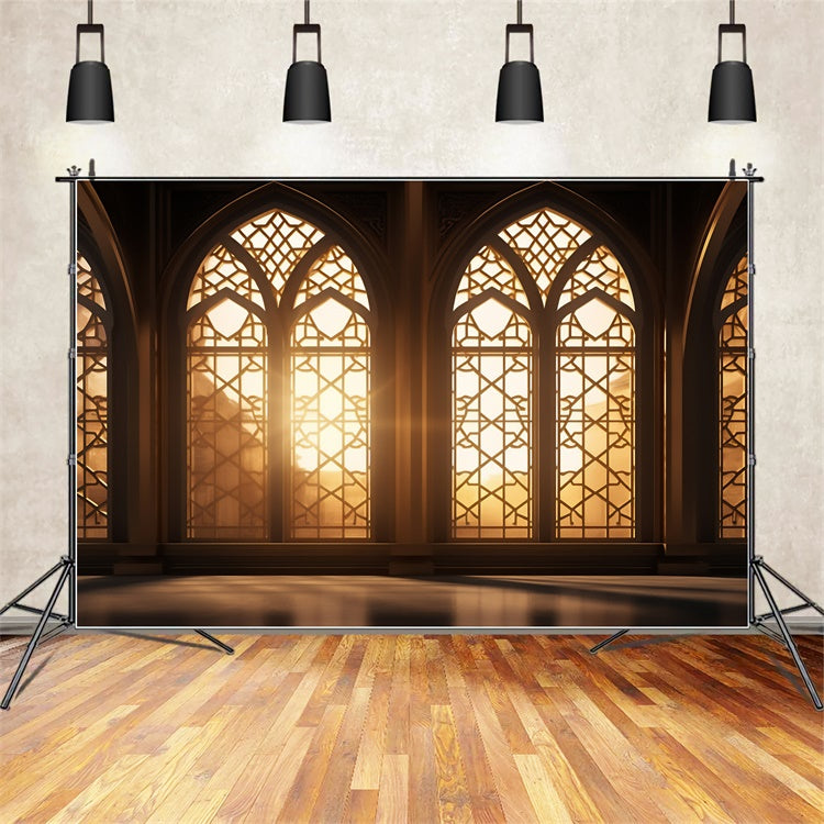 Church Photo Backdrops Cathedral Window Golden Glow Backdrop BRP12-706