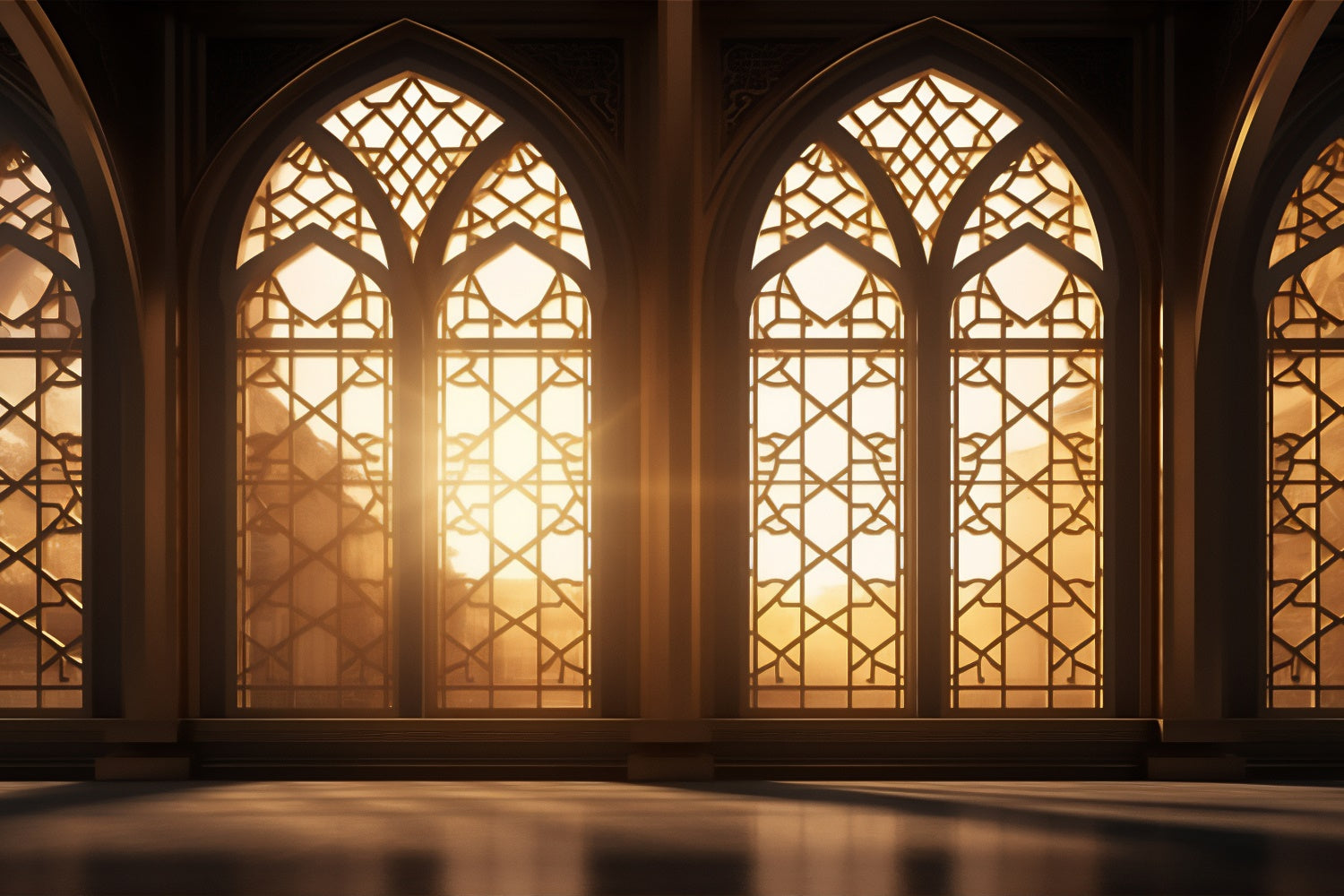 Church Photo Backdrops Cathedral Window Golden Glow Backdrop BRP12-706