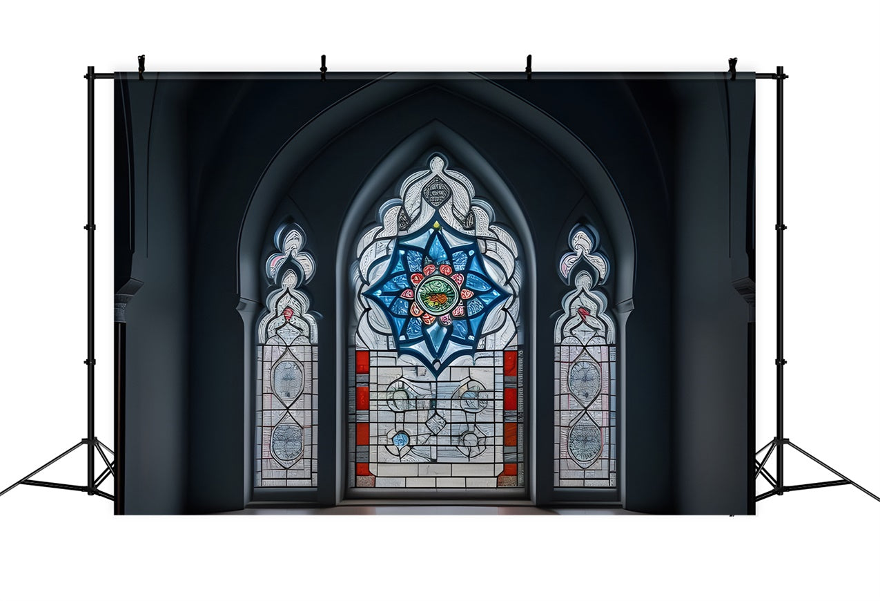 Church Backdrop Ideas Glass Window Starburst Pattern Backdrop BRP12-707