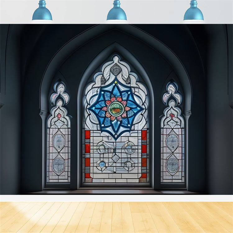 Church Backdrop Ideas Glass Window Starburst Pattern Backdrop BRP12-707