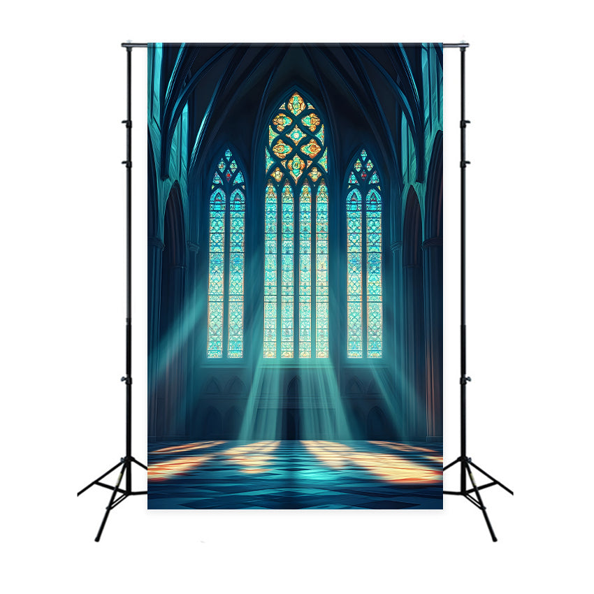 Backdrops For Churches Sunlight Gothic Arch Windows Backdrop BRP12-710