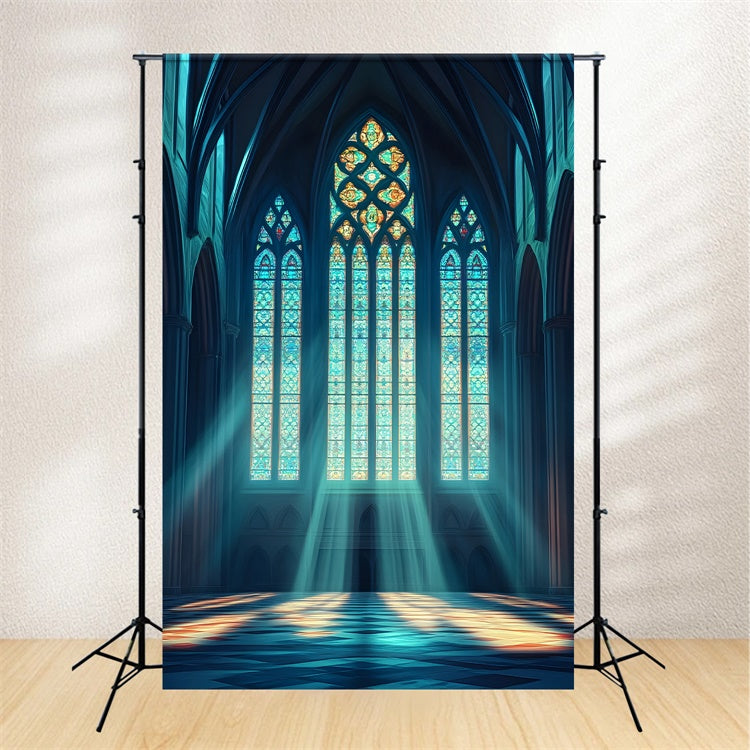 Backdrops For Churches Sunlight Gothic Arch Windows Backdrop BRP12-710