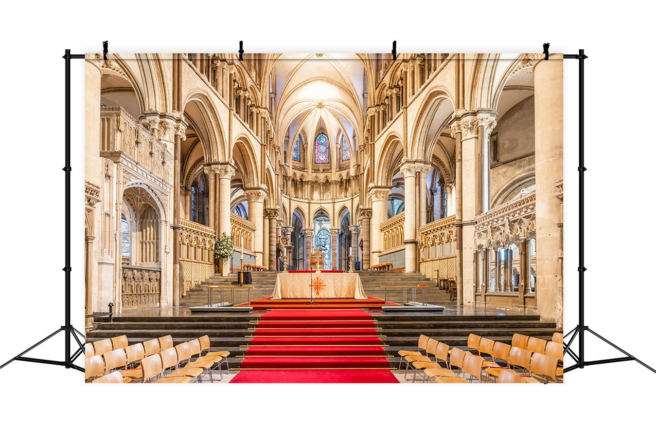 Church Backdrops Cathedral Altar Red Carpet Backdrop BRP12-713