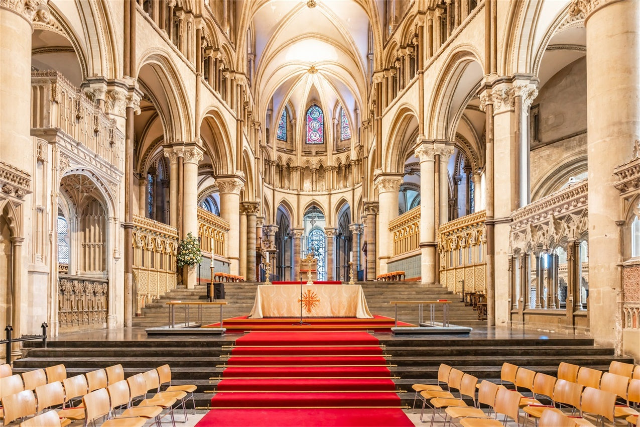 Church Backdrops Cathedral Altar Red Carpet Backdrop BRP12-713