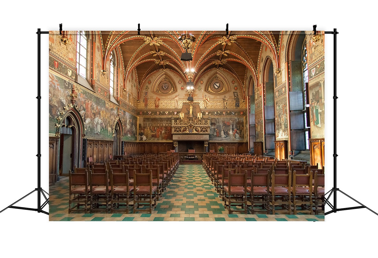 Church Backdrop Design Medieval Religious Paintings Art Backdrop BRP12-716