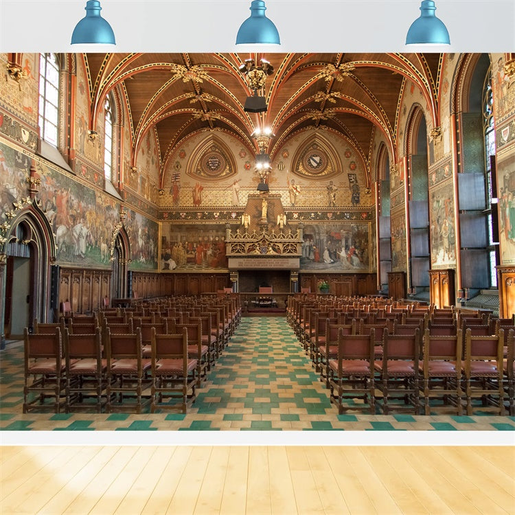 Church Backdrop Design Medieval Religious Paintings Art Backdrop BRP12-716