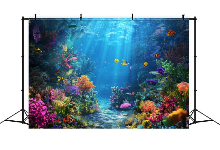 Mermaid Backdrop Ocean Sunbeam Coral Wonderland Backdrop BRP12-72