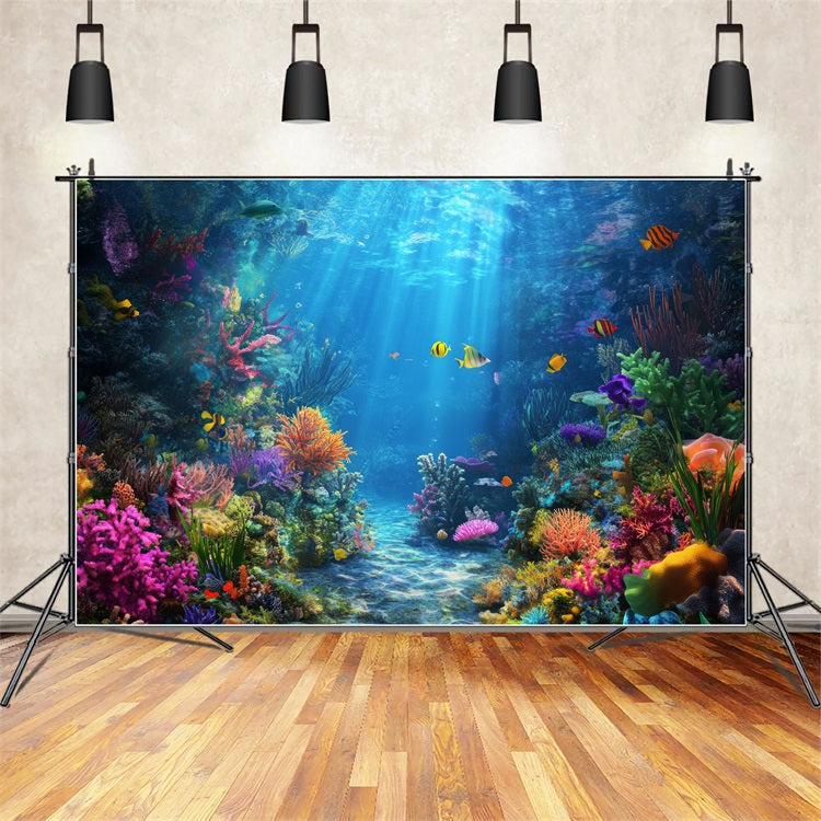 Mermaid Backdrop Ocean Sunbeam Coral Wonderland Backdrop BRP12-72