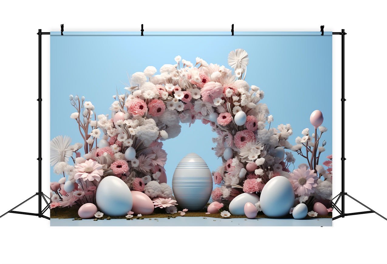 Photography Easter Backdrop Soft Pink Blooms Egg Backdrop BRP12-721