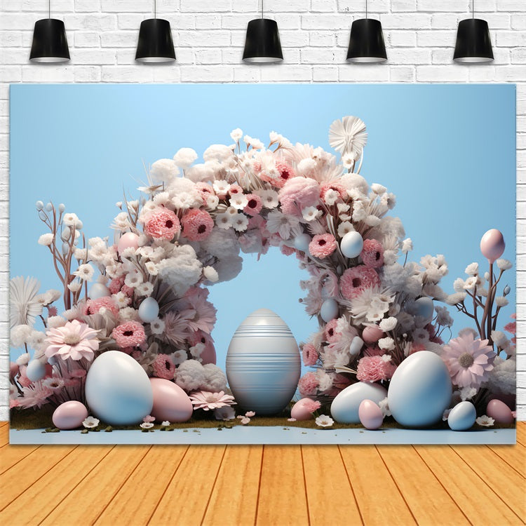 Photography Easter Backdrop Soft Pink Blooms Egg Backdrop BRP12-721