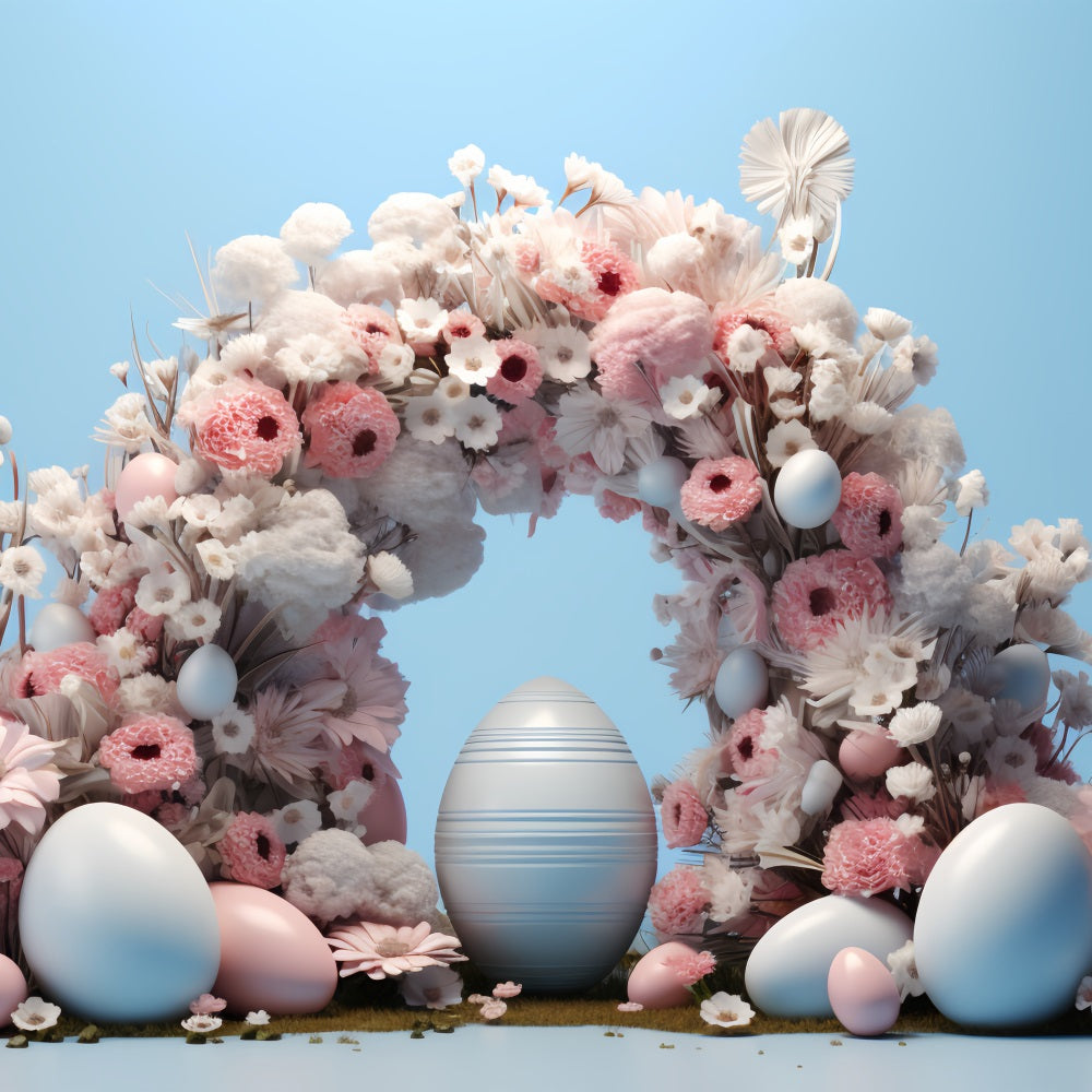 Photography Easter Backdrop Soft Pink Blooms Egg Backdrop BRP12-721