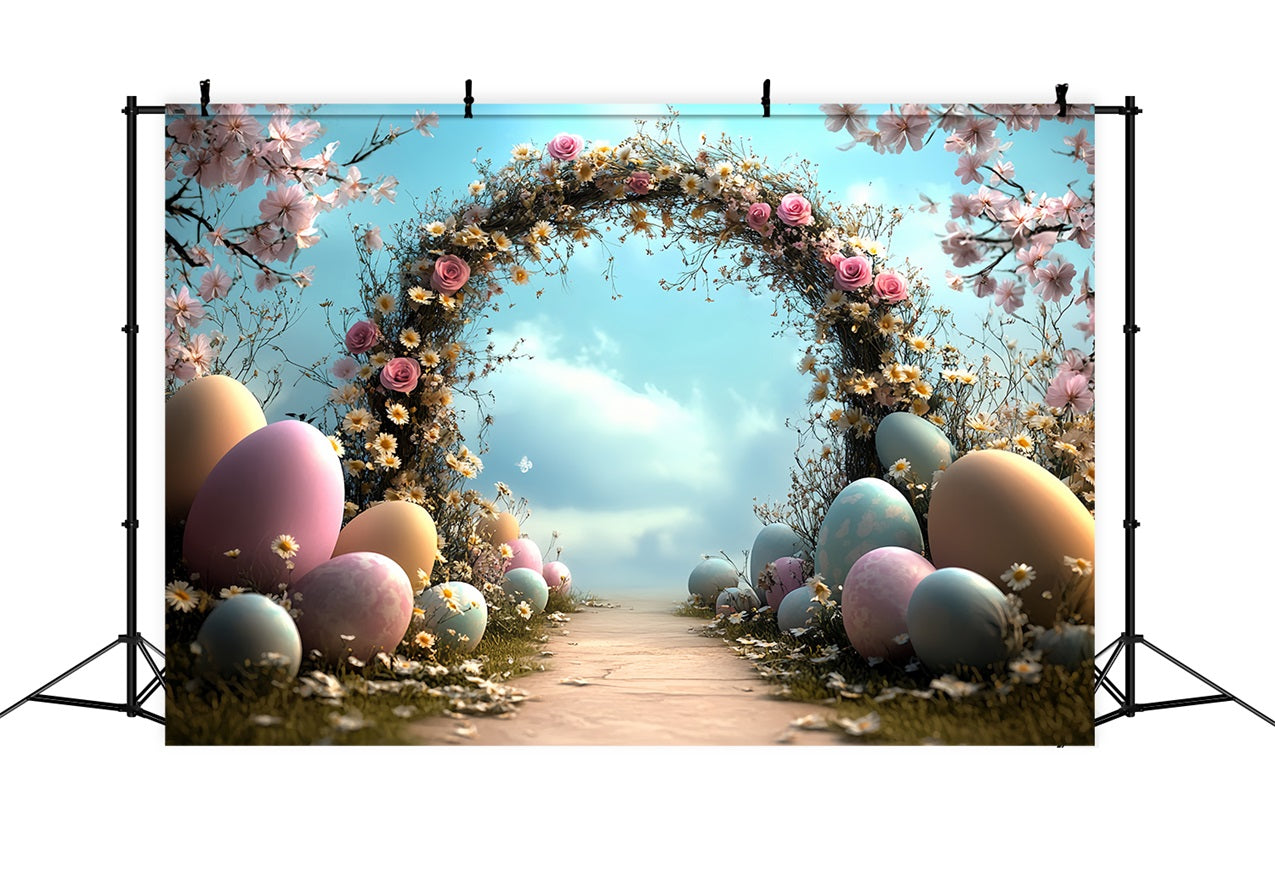 Easter Photo Backdrop Enchanted Spring Arch Eggs Backdrop BRP12-723