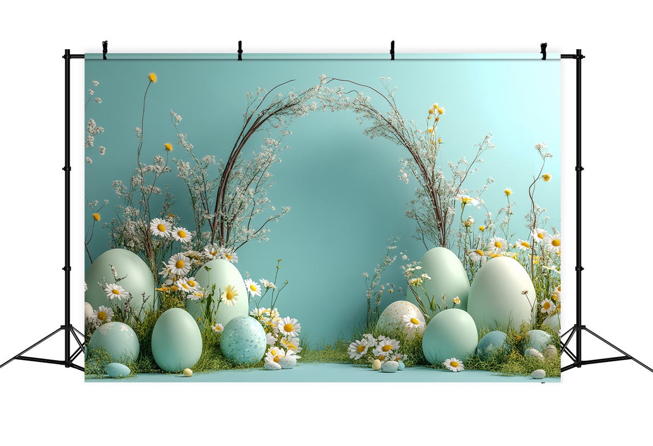 Easter Photography Backdrop Minimalist Daisy Egg Arch Backdrop BRP12-724