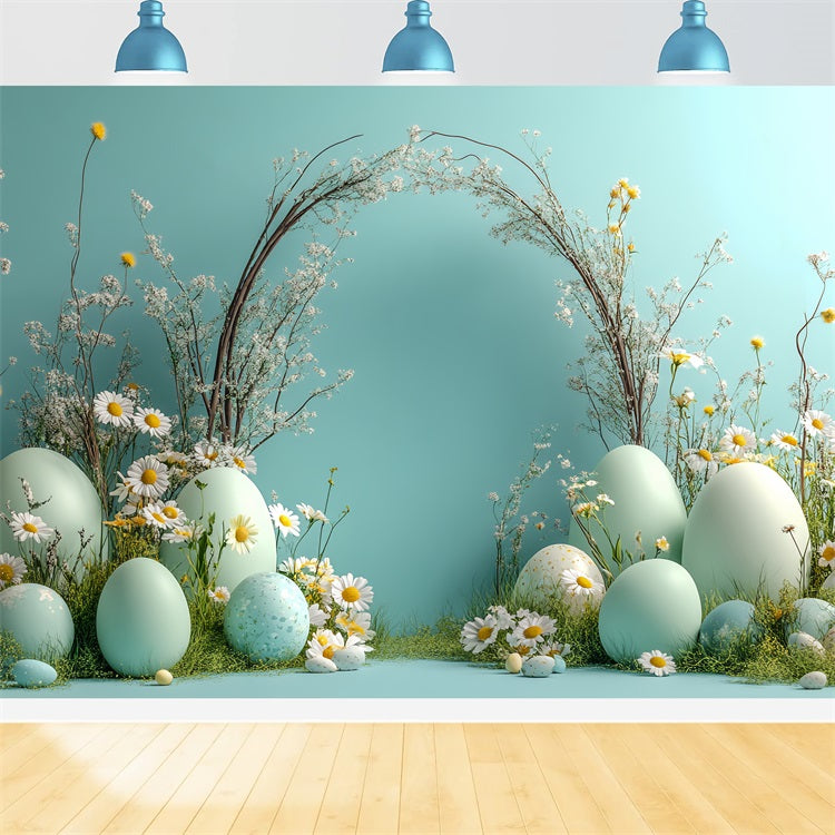 Easter Photography Backdrop Minimalist Daisy Egg Arch Backdrop BRP12-724