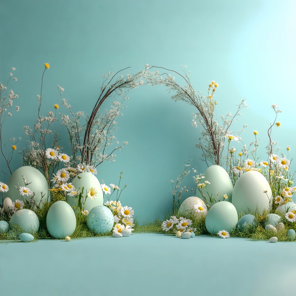 Easter Photography Backdrop Minimalist Daisy Egg Arch Backdrop BRP12-724