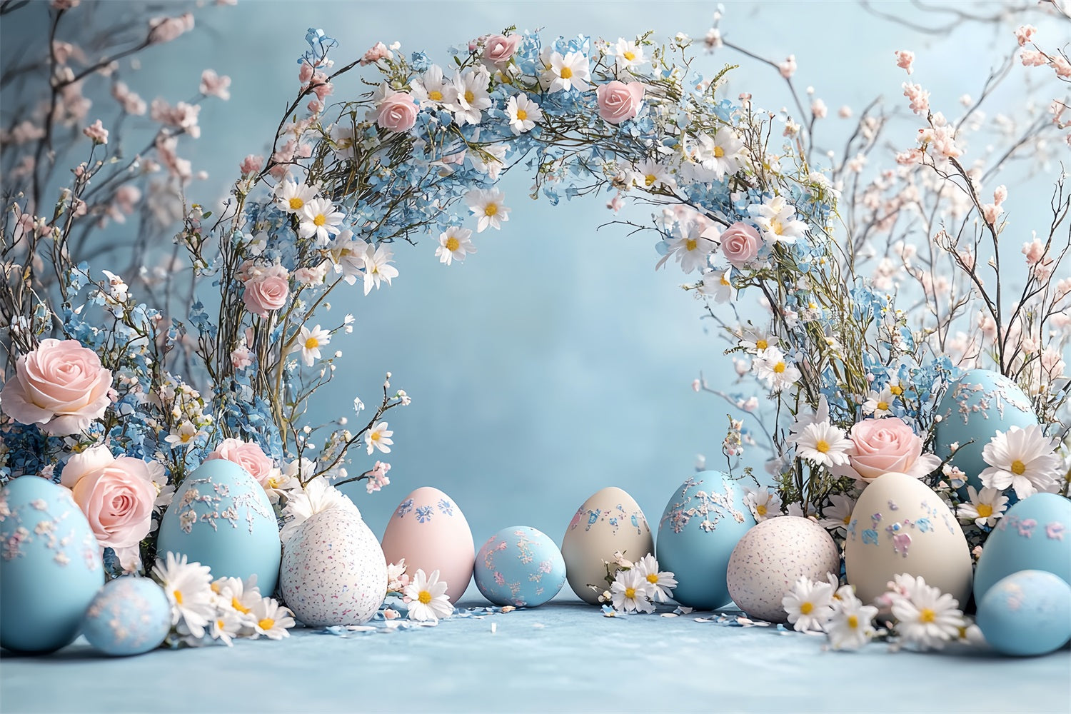 Easter Backdrops Serene Spring Arch Egg Trail Backdrop BRP12-726