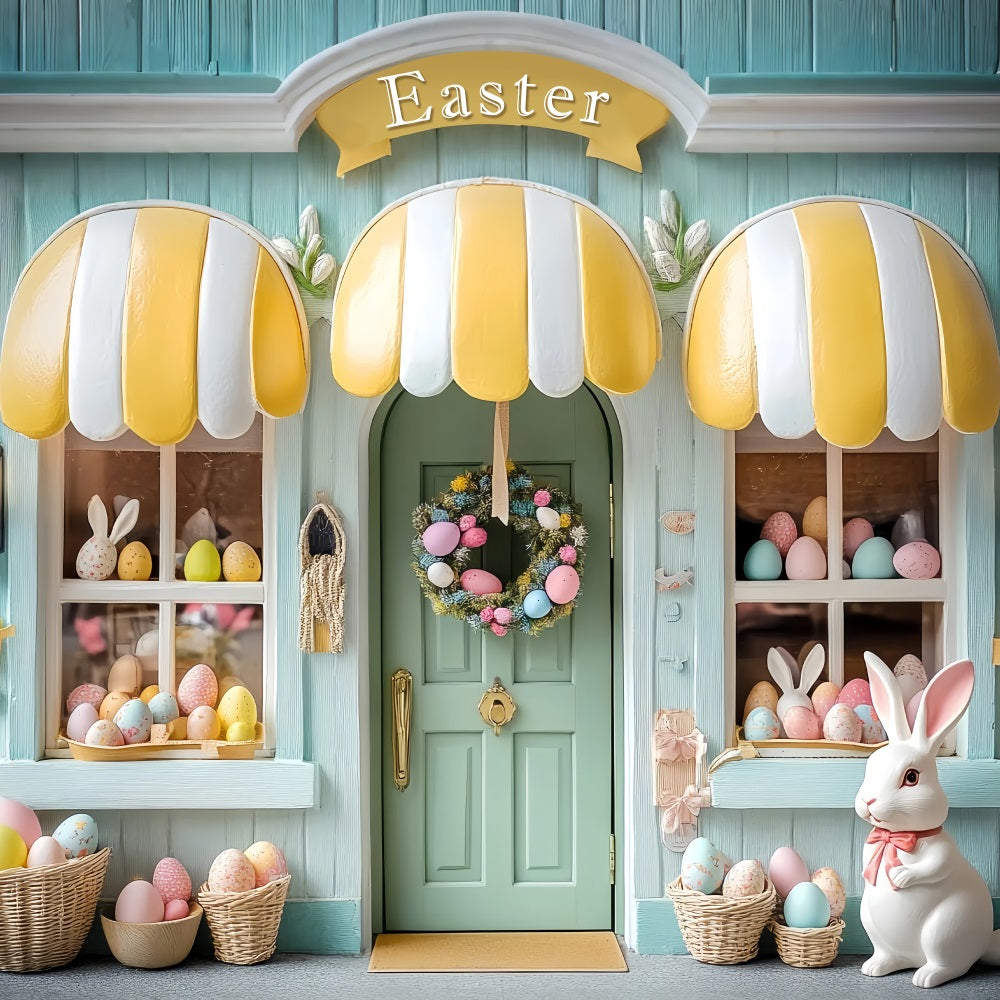 Easter Photo Backdrop Window Display Bunny Figurine Backdrop BRP12-733