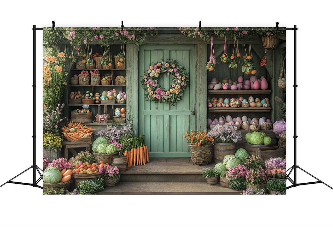 Backdrop Easter Fresh Produce Floral Spring Porch Backdrop BRP12-735