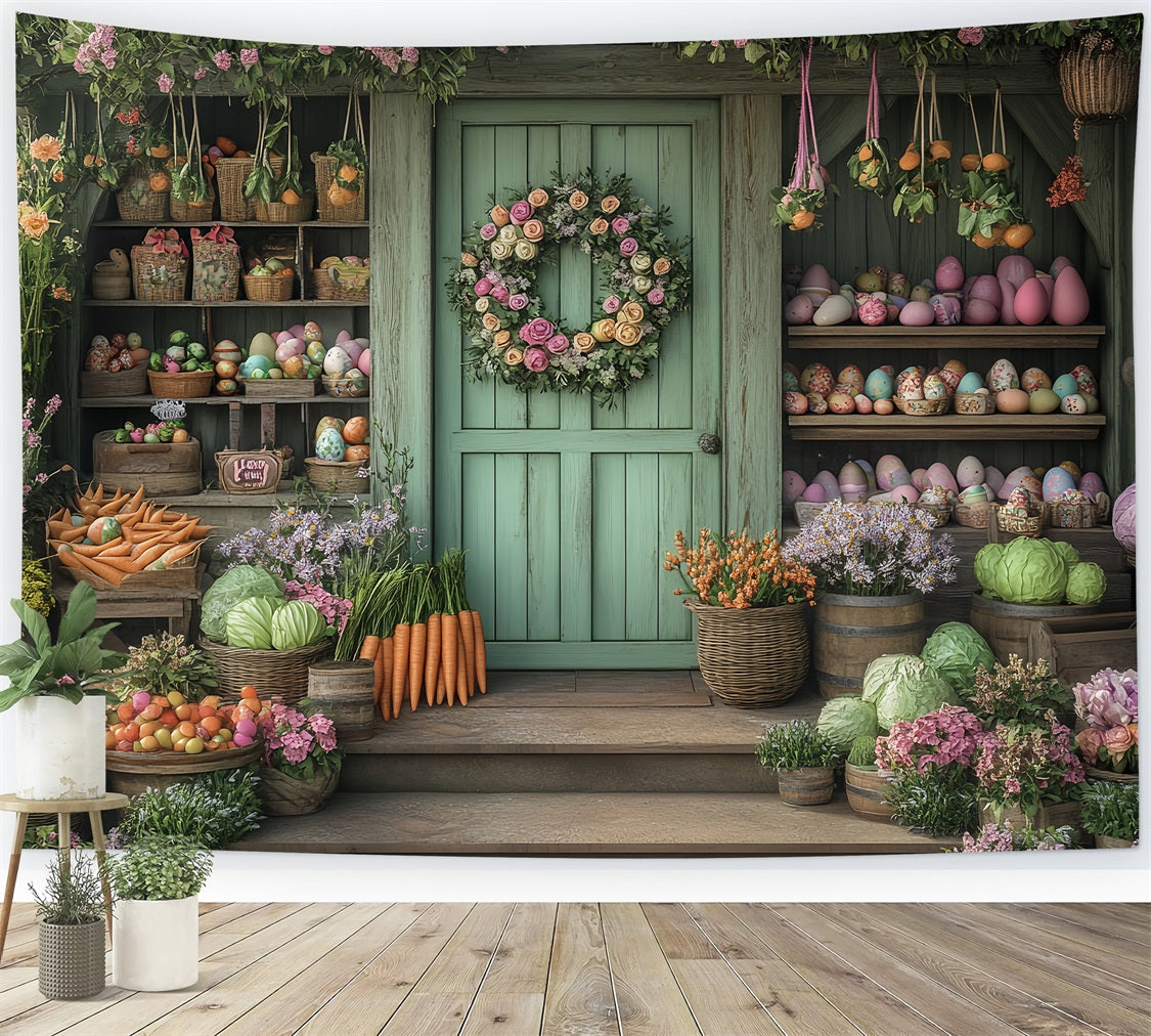 Backdrop Easter Fresh Produce Floral Spring Porch Backdrop BRP12-735