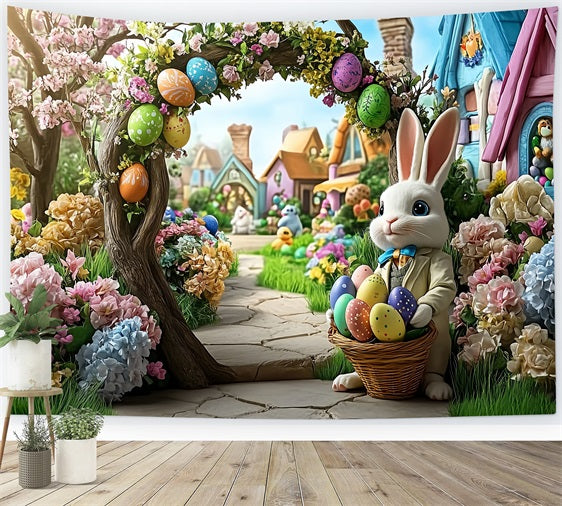 Easter Backdrops Ideas Bunny Arch Flower Garden Backdrop BRP12-739