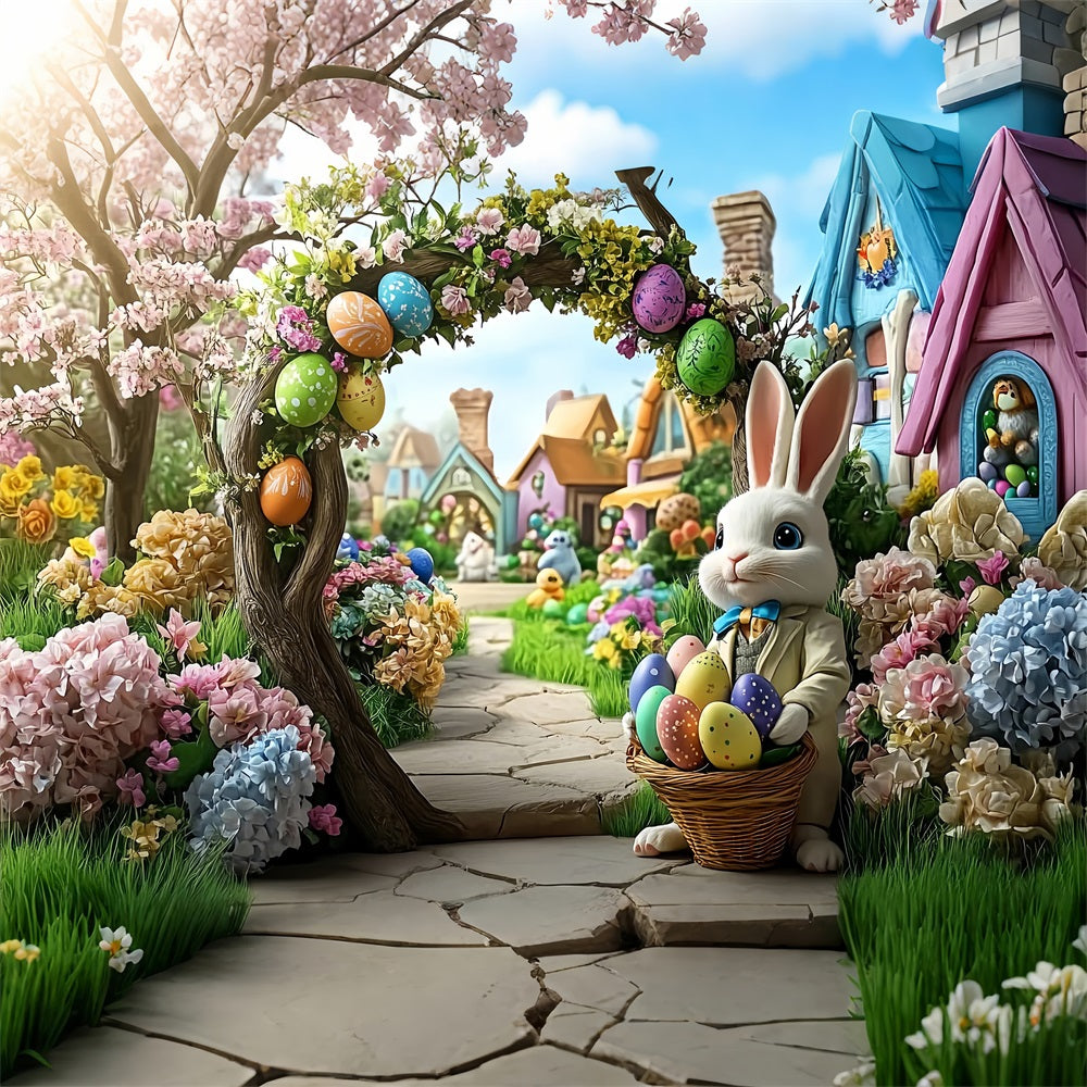 Easter Backdrops Ideas Bunny Arch Flower Garden Backdrop BRP12-739