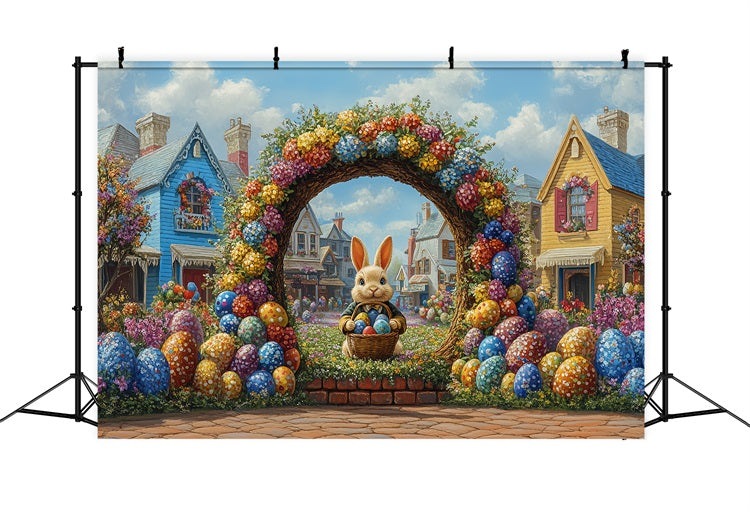 Easter Backdrop Vibrant Bunny Garden Arch Celebration Backdrop BRP12-740