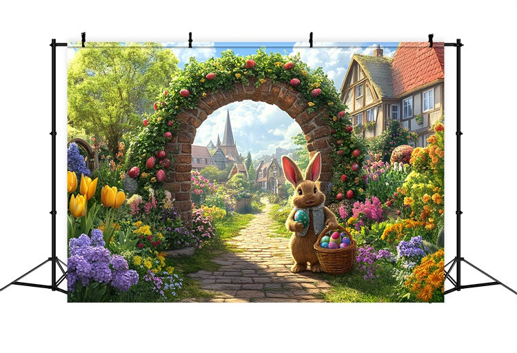 Photography Easter Backdrop Bunny Egg Arch Path Backdrop BRP12-742