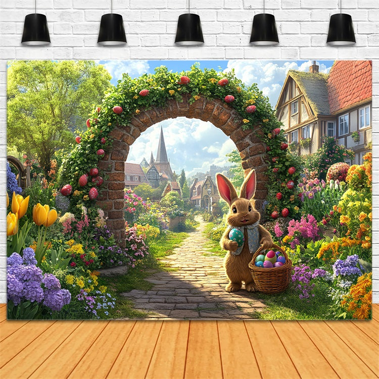 Photography Easter Backdrop Bunny Egg Arch Path Backdrop BRP12-742