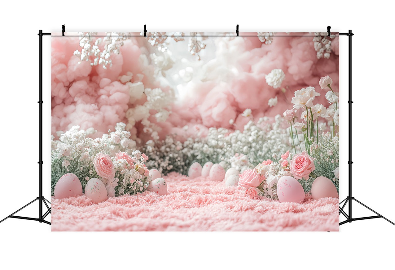 Easter Backdrop Pink Clouded Blossom Egg Backdrop BRP12-747