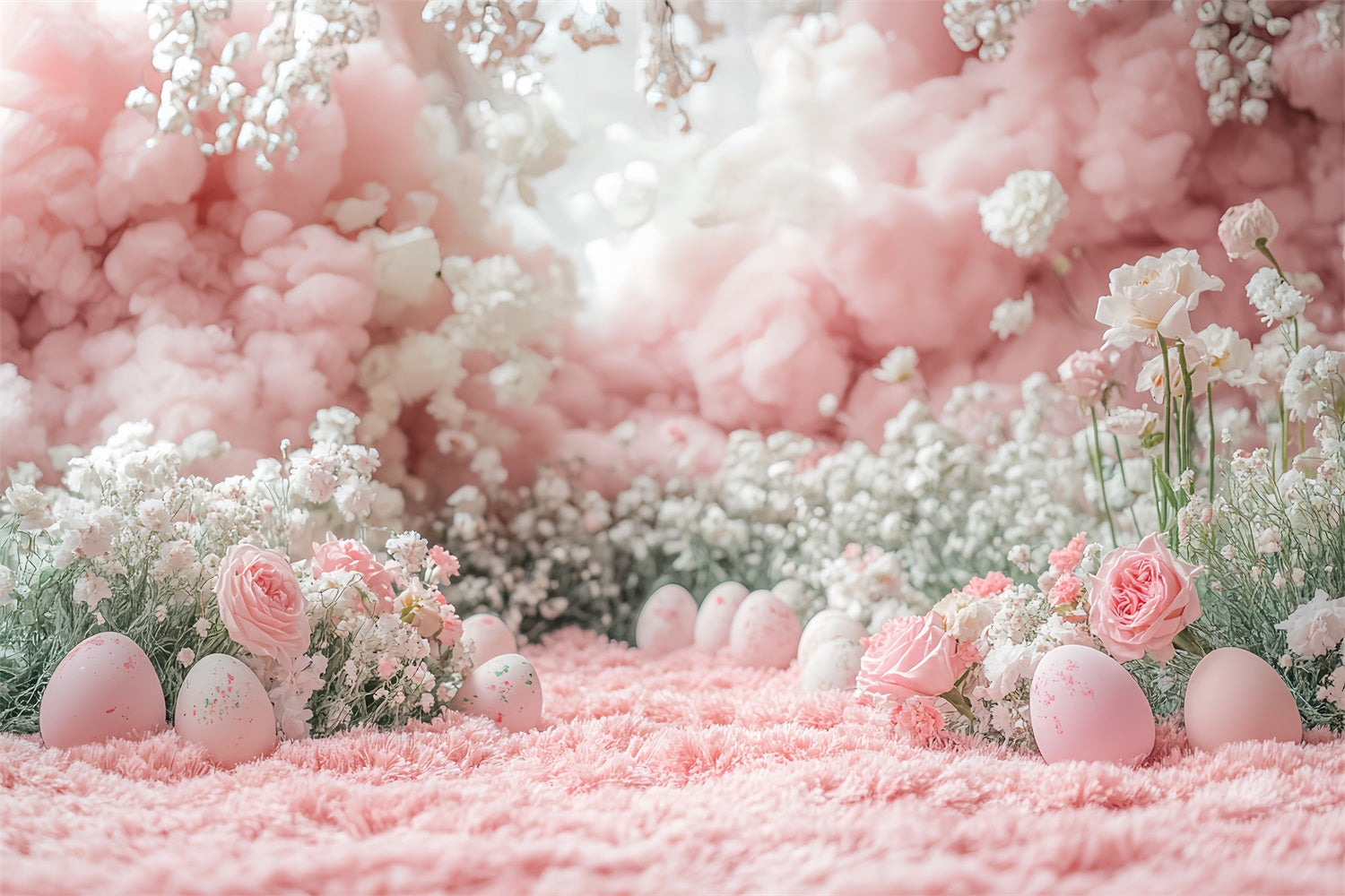 Easter Backdrop Pink Clouded Blossom Egg Backdrop BRP12-747