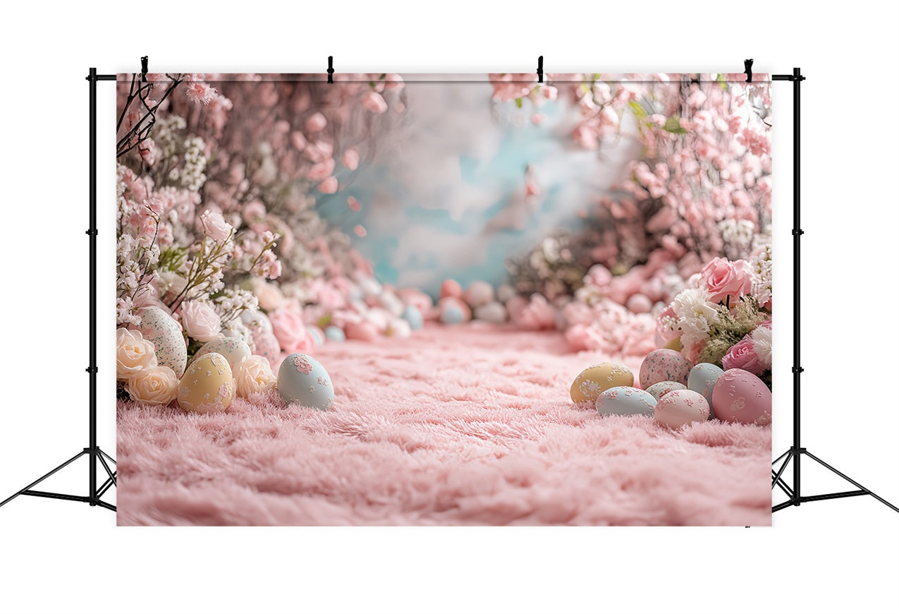 Easter Photo Backdrop Floral Egg Pathway Backdrop BRP12-748