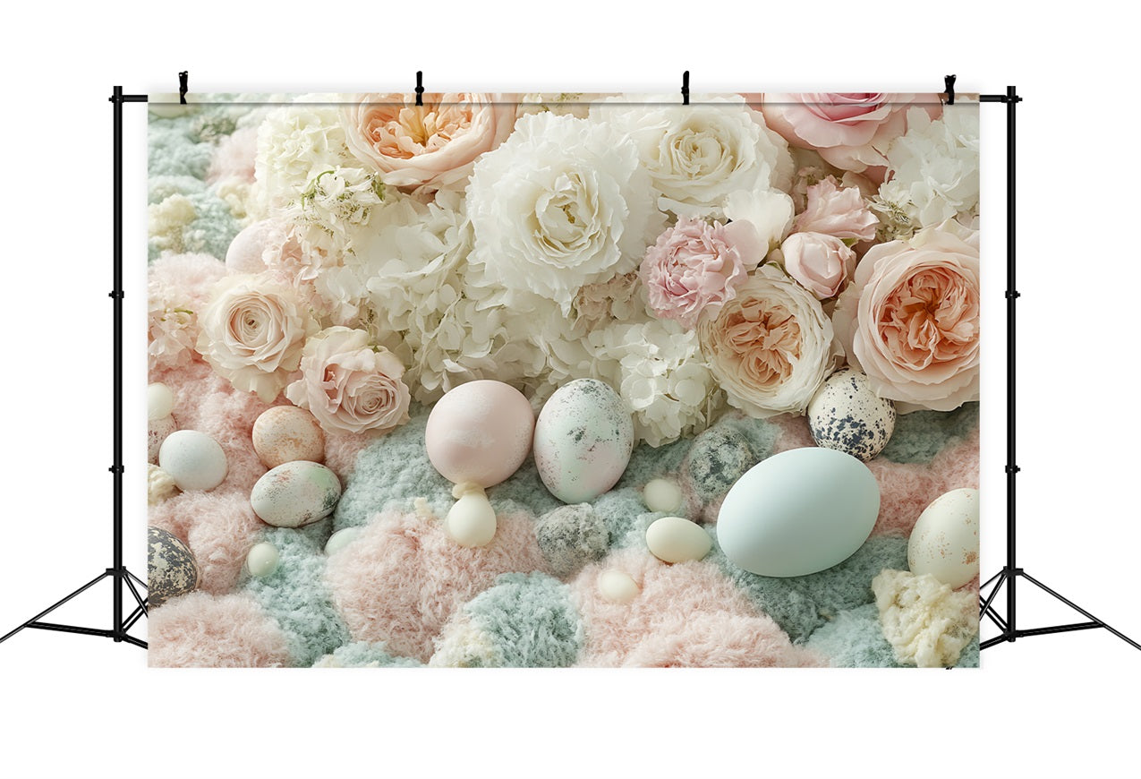 Easter Backdrops Photography Pastel Roses Egg Backdrop BRP12-749