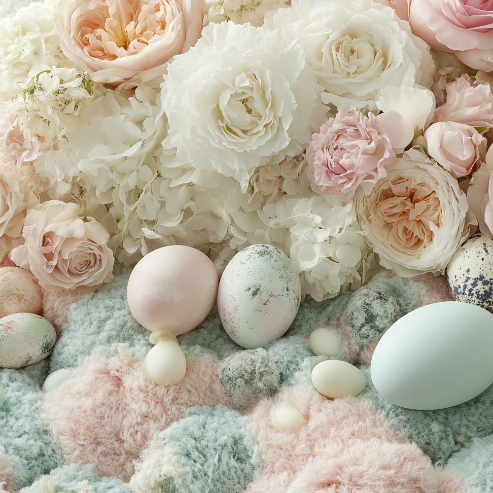 Easter Backdrops Photography Pastel Roses Egg Backdrop BRP12-749