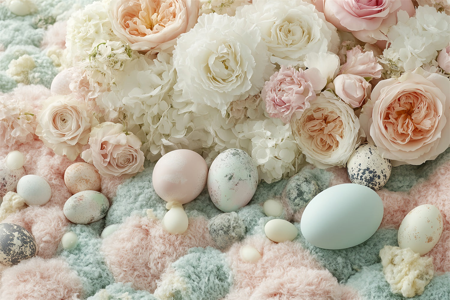 Easter Backdrops Photography Pastel Roses Egg Backdrop BRP12-749