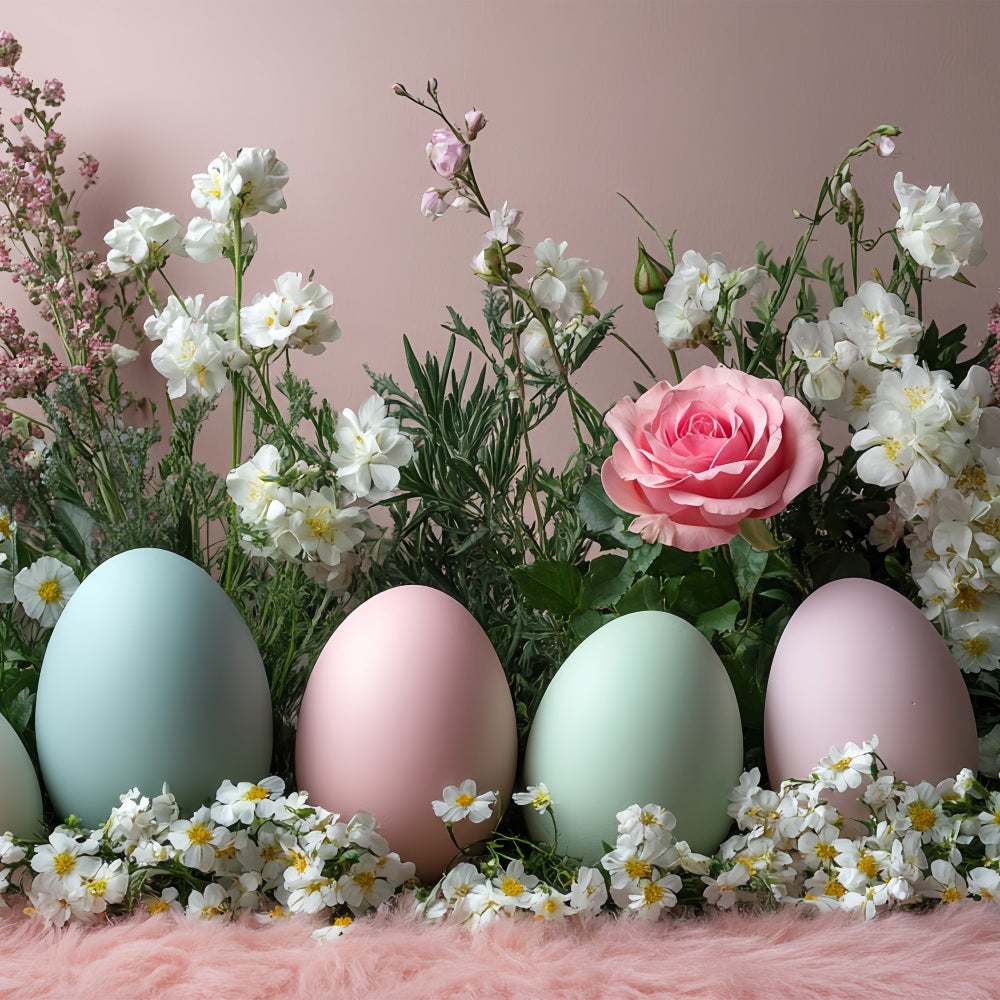 Easter Backdrop Backdrops Pastel Blossoms Egg Row Backdrop BRP12-750