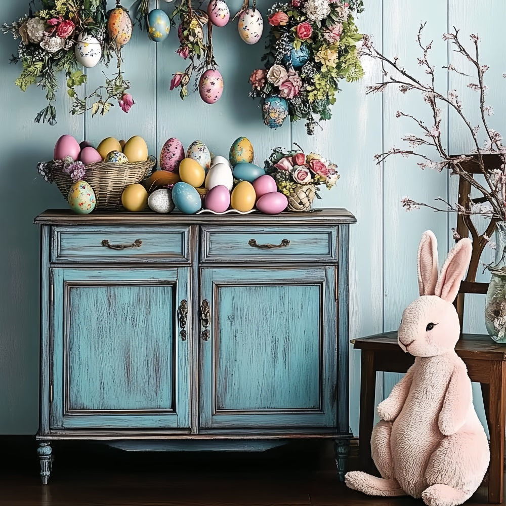 Backdrop For Easter Cabinet Egg Floral Wreath Backdrop BRP12-759