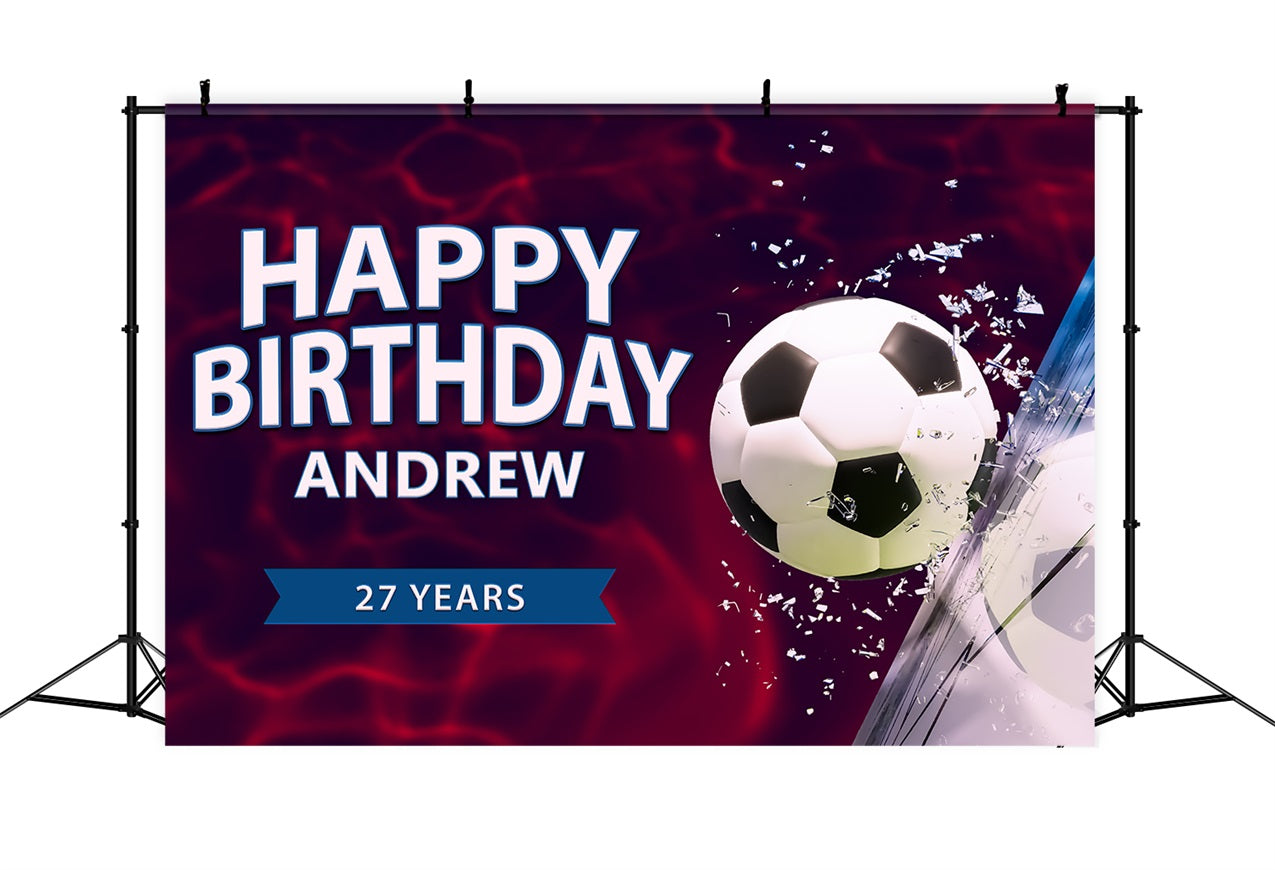 Personalised Birthday Backdrops 27th Football Celebration Backdrop BRP2-100