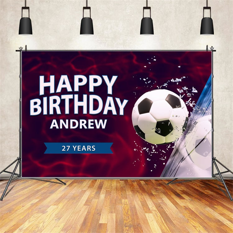 Personalised Birthday Backdrops 27th Football Celebration Backdrop BRP2-100